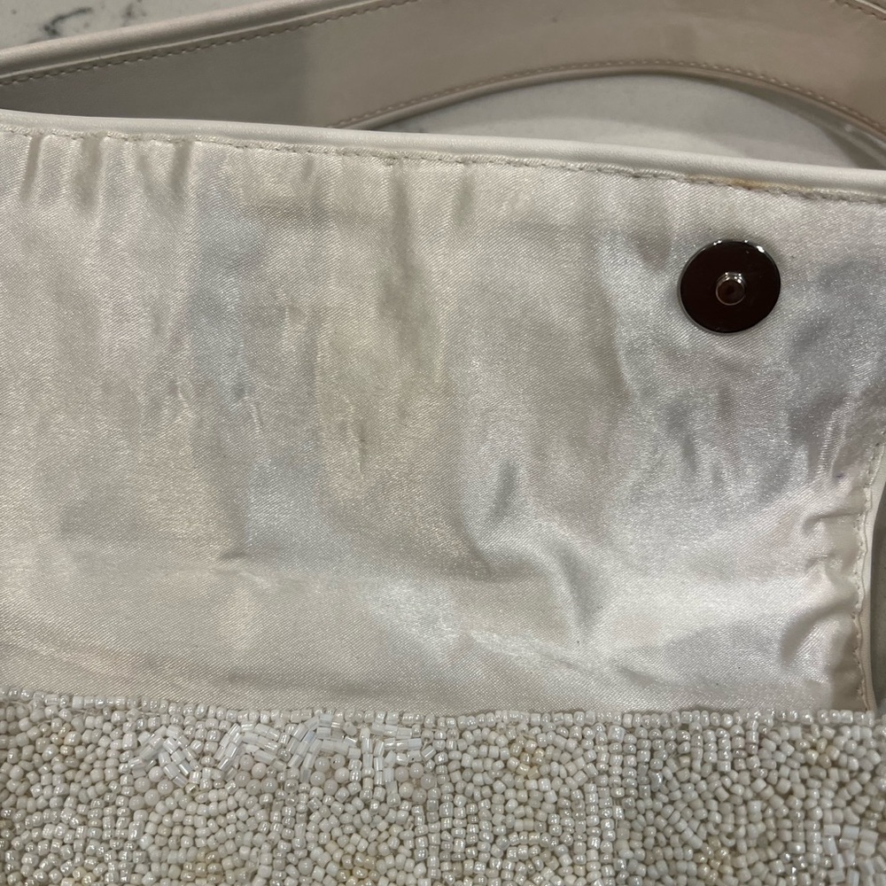STAUD Tommy Beaded Bag, Garden Party white floral embroidered shoulder bag purse - Picture 6 of 15